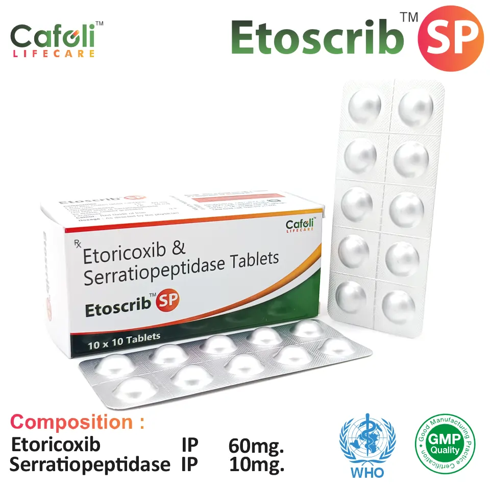 Etoricoxib 60mg + Serratiopeptidase 10mg Tablet PCD Franchise